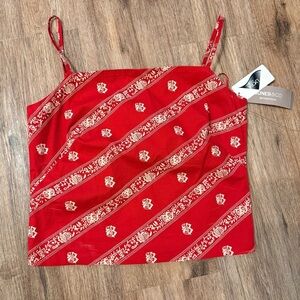 VTG Jones & Co Bandana Crop Top Women’s M Red Western Cowgirl Summer Dead Stock